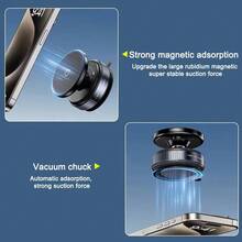 Vacuum Suction Cup Phone Holder, Strong Magnetic Car Mount Holder, Suitable For Car Dashboard, Screen, Wall, Glass In Multiple Scenarios Compatible With IPhone, Android Phone, Gift For Birthday, Family, Friends For Summer Gifts Birthday Driving Car Accessories Car Phone Holder Strong Load-Bearing - 360-degree Rotating Model - View 5