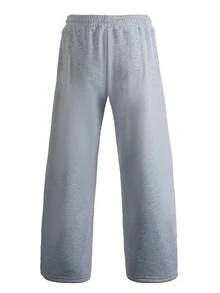 Men's Loose Elastic Waist Pockets Wide Leg Casual Pants, Grey - Light Grey - View 6