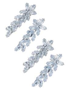 2/4件套立方氧化锆水钻焊接时尚女士尖头发夹,闪亮百搭奢华发饰 - 彩色 - 查看 23