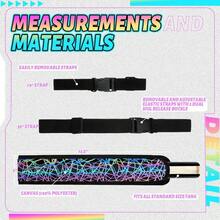 Summer Rave Fan Holster Rave Fan Holder Folding Hand Pouch Foldable Sleeves With Waist Belt Thigh Party - Grid Line Style - 查看 4