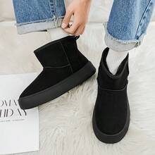 Autumn/Winter Black Thermal Lined Men's Warm Casual Snow Boots, Non-Slip, Versatile Sneakers - Black - View 7