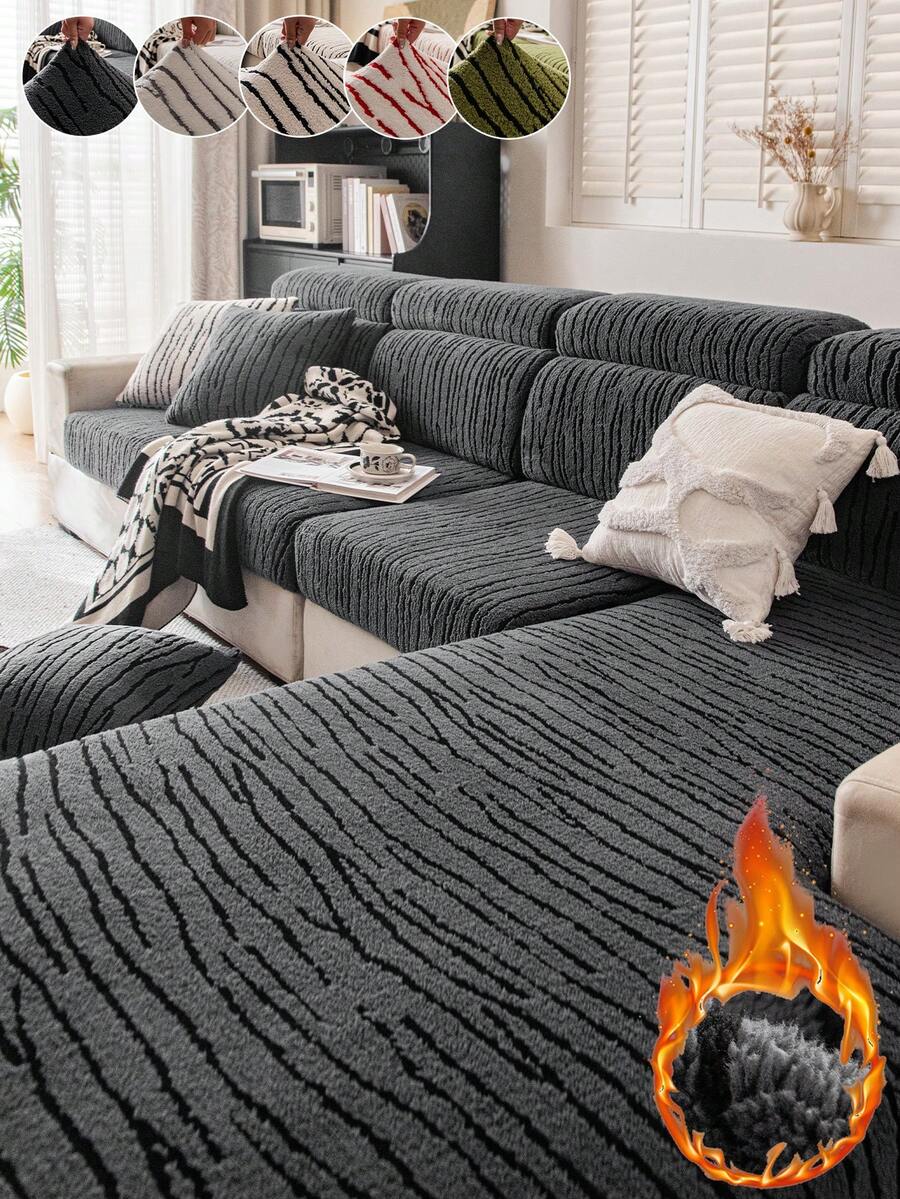 1 Vỏ bọc đệm ghế sofa bằng nhung mềm Jacquard dày ấm áp chống trượt, kiểu dáng mềm mại, thân thiện với làn da, chống thú cưng, vải bọc ghế sofa co giãn, chống trầy xước mùa thu/đông, phù hợp cho ghế sofa kết hợp hình chữ L và ghế sofa 1/2/3/4 chỗ ngồi (Bán riêng lẻ)