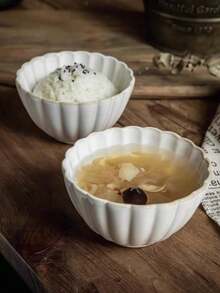 1 pieza/2 piezas/4 piezas Tazones de cerámica con estampado de calabaza estilo nórdico, tazones pequeños para uso doméstico para porciones individuales -- Vajilla con estilo, adecuada para varios alimentos como sopa, ensalada, etc. | Artículos de cocina únicos, también un regalo para amantes del hogar