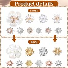 20 chiếc trâm cài áo hoa ngọc trai đính nút đá Rhinestone cho quần áo, túi xách, giày dép, đồ thủ công, làm đồ trang sức, phụ nữ tự làm quần áo, giày dép, đồ trang trí đám cưới - trắng - Xem 7