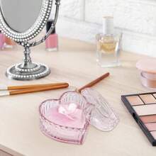 大号粉扑罐，粉色爱心粉扑罐，可重复使用的散粉盒，玻璃粉扑罐，不含粉扑，价格实惠，情人节礼物，廉价商品，旅行，旅行必备，房间装饰，情人节礼物，廉价小物，房间，1美元商品，度假必备，女士礼物，卧室，情人节，99美分 - 最初的 - 查看 7