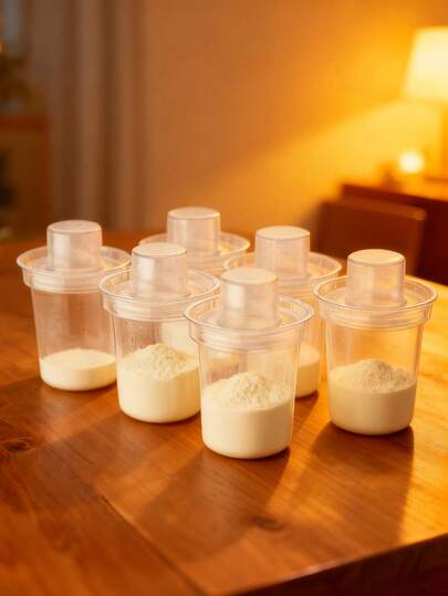 6pcs/Set 80ml Portable Baby Milk Powder Containers, Newborn Infant Milk Powder Storage Box For Outdoor Use