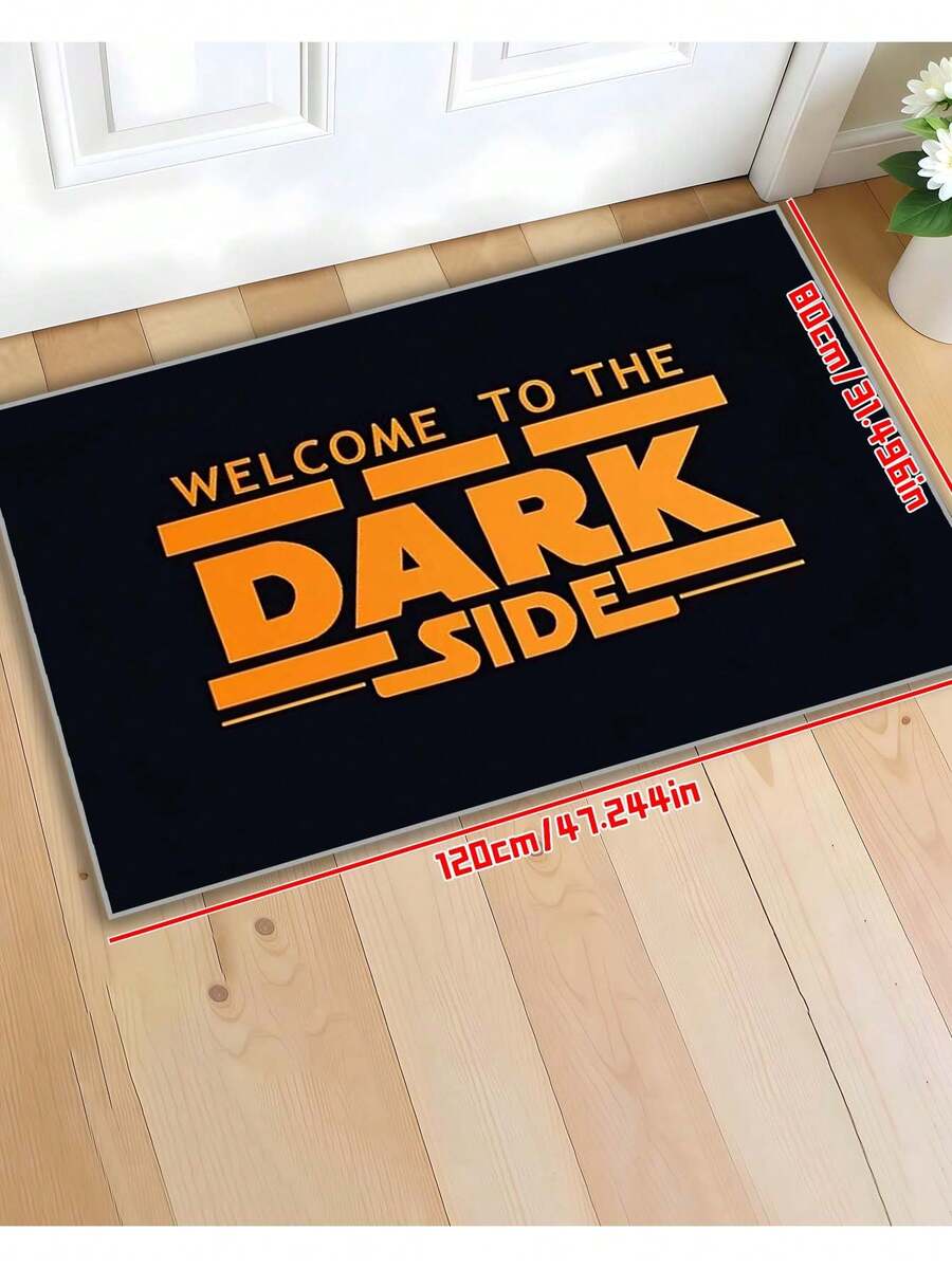 1 Stück Eingangsmatte, minimalistischer & modischer Stil dunkle Farbe Buchstaben Muster, weiche & bequeme Oberfläche Stoff Matte, geeignet für Spüle, Waschraum, Essbereich, Schlafzimmer, Duschraum, Innenraum Matte, Badezimmer Zubehör, dekorativer Teppich