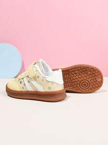 1 Pair Baby Girl Shoes, Infant Toddler Walking Shoes, Baby Soft Sole Sneakers, Children Outdoor Non-Slip Casual Shoes - Yellow - View 3