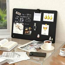 Large Magnetic Whiteboard & Blackboard Combo (With Stand, 4 Magnetic Pins & Heavy-Duty Metal Frame) | Brushed Black Frame Modern Design, Durable Dry-Erase Surface For Handwritten Messages - Multicolor - View 5