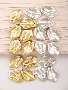 10个金银花瓣形吊坠，可用于DIY首饰制作，如耳环、项链等 - 小號 - 查看 2