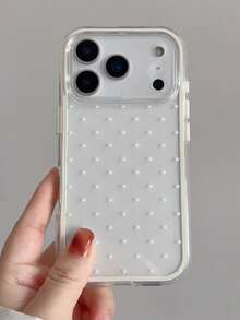 可爱简约波点手机壳，兼容 17 Pro Max、17 Pro、17 Air、17、16、15、14、13、12、11 Pro Max Plus，柔软保护后盖，送给女孩的礼物 - 白色波點 - 查看 4