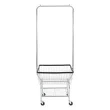 XIANXUS Large Capacity Clothes Cart, Rolling Laundry Cart, Laundry Cart With Hanging Rod - Silver+Black - View 8