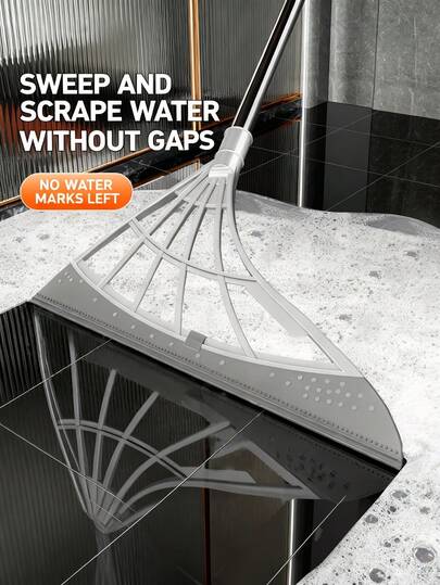 1 pieza Juego de escoba de silicona, escoba conveniente, barredora de baño doméstica, escoba mágica seca y húmeda, artículo esencial del hogar, artículos de limpieza, artículos del hogar, trapeador, artículos esenciales del hogar, decoraciones navideñas para el hogar