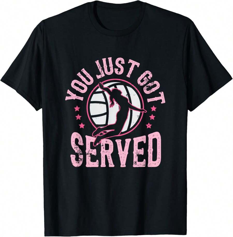 You Just Got Served Volleyball Beach Volleyball T-Shirt - 黑色 - 查看 1