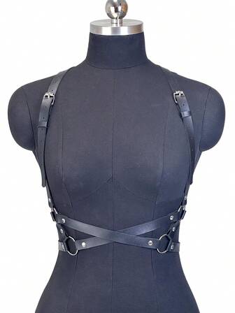 PU Leather Harness Waist Belt, Fashion Fashion Harness Belts, Dresses Party Accessories PU Leather Chest Harness Belt For Women