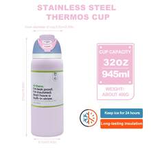 0wa Laa Pink Water Bottle, 32 Oz, 945 Ml, Retains Heat For Over 24 H, Can Keep Both Hot And Cold Drinks Warm, Suitable For Brewing Coffee, Making Iced Beverages, With A Beautiful Appearance And Exquisite Craftsmanship, Suitable For Camping, Work, And Indoor Use. - 藕粉色 - 查看 5