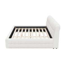 MERAX King Size Upholstered Platform Bed, White - 白色-1 - 查看 9