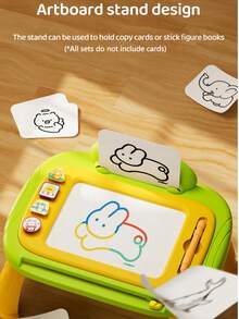 儿童磁性画板 - 4色书写绘画涂鸦板，带印章，适合学龄前男孩女孩，涂鸦板学习益智玩具，3岁以上儿童生日礼物 - 彩色 - 查看 9