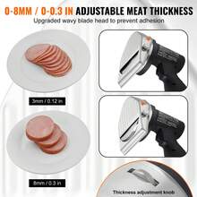 Cuchillo eléctrico para shawarma , cuchillo turco profesional con batería inalámbrica de 80 W, cortador de giroscopio comercial de acero inoxidable, cortador de carne para doner kebab con 2 cuchillas, Φ4"/100 mm, grosor ajustable de 0 a 8 mm - Negro - Ver 4