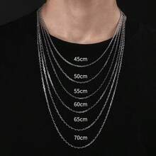 1件S925方形十字架项链，街头嘻哈配饰，厚度2.5毫米，男女皆宜的时尚首饰，现代简约设计，都市风格，经久耐用，独特时尚单品 - 銀色 - 查看 4