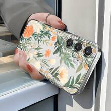 Funda de teléfono con patrón floral fresco para Samsung Galaxy A02 A03S A04 A05S A06 A13 A14 A15 A16 5G A21S A22 A23 A24 A25 A32 A34 A35 A50 A52 A53 A54 A55 A73 S21 Ultra S22 Plus S23+ S24 FE S25 Funda de teléfono transparente de TPU a prueba de golpes de cobertura completa, simple, a prueba de golpes, carcasa suave protectora, regalo creativo personalizado para ti o tus amigos - Colores mixtos - Ver 6