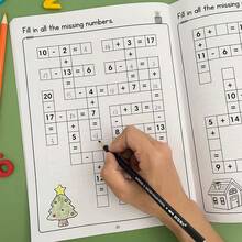 Lachilly Math Puzzle Workbook, Practice Addition And Subtraction, Suitable For Smart Kids, Teens And Children, Math Games, Kids Thinking Training Book, Kindergarten & Elementary School Supplies - Multicolor - View 7