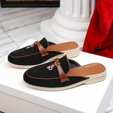 Women's Flat Loafers, 2025 Autumn/Winter New Low Vamp Moccasins, Casual Soft Bottom British Style Flats, Large Size Women's Shoes 41-43, Small Leather Shoes - Black - View 8