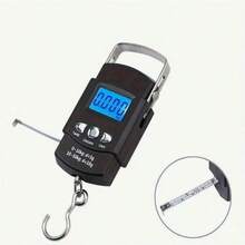 1pc Portable Electronic Scale With Rule For Home Use, Multifunction High Precision Digital Hanging Scales With Hook, LCD Display 50kg/110lbs Electronic Fishing Weighs Weight Balance Tool, 50kg/10g Digital Luggage Scale Electronic Suitcase - A - View 4