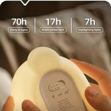 Adjustable Brightness & Color Duck Bedside Lamp - Soft Silicone Touch Control Rechargeable Lamp, Suitable For Bedroom Sleep And Fun Gift - Fish-catching Duck Patting Lamp - View 5