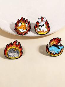 1/4pcs Quirky Rabbit Brooch, Must-Have For Occasions, Rebellious & Cute Design, Suitable For Gen Z/ Enthusiasts, Fits Daily Outfits & Parties, Instantly Elevates Backpack/Collar, Creative & Eye-Catching For Unique Occasions & Street Style, Personalized-Driven Wardrobe Staple