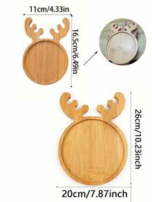 2 Stücke/1 Stück wiederverwendbare Weihnachts-Holztablett, Hirschgeweih-förmiges Tablett, Hirschgeweih-förmige Untersetzer, geeignet für Sushi, Obst, Snacks und Feiertags-Tischdekoration, wiederverwendbares Dessert-Präsentationstablett, Untersetzer, geeignet für Weihnachtspartys und Feiertags-Zusammenkünfte, Tischzentrum, Weihnachts-Heimdekoration