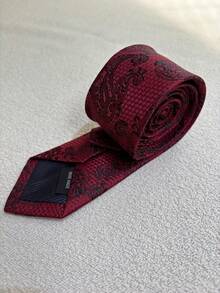 Ties For Grooms And Groomsmen At Weddings, Conferences And Other Events. Colorful Slim (5.5cm) - 酒紅色 - 查看 3