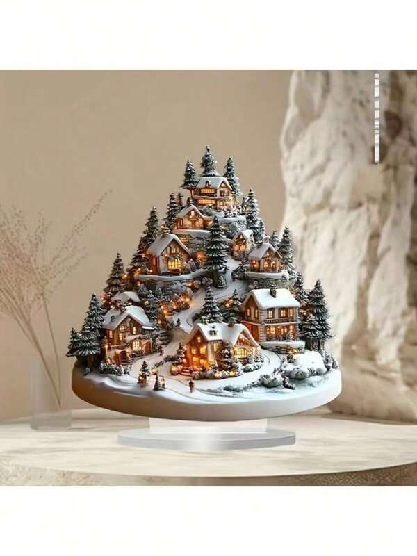 Bohemian Style Acrylic Christmas House Decor - Perfect For Home, Office, Or Cafe Display (17.98x17.98 Cm)