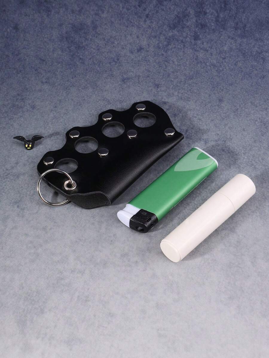 1pc Portable Lighter Protective Case - Tiger Paw Shaped PU Keychain Holder, Fits BIC, J3 J5 Lighters - Multicolor - View 1