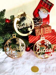 1/3/5pcs, Packs, Personalized Text Decorations, Christmas Gifts, Ornaments, And Pendants; Personalized Christmas Trees/Decorations; Engraved Anniversary Gift Pendants; Engraved Christmas Tree Ornaments; Creative Text Decorative Pendants