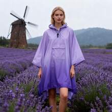 3-In-1 Multifunctional Hooded Rain Poncho For Adults With Neckline Buttons, Portable Raincoat With Pockets, Lightweight Rain Jacket For Women And Men Outdoor Activities