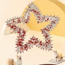 Novo brinquedo de mastigar em formato de estrela de 5 pontas, feito de TPR, que proporciona autoentretenimento, limpa os dentes, é fácil de limpar, flexível e adequado para gatos e cães de pequeno e médio porte.