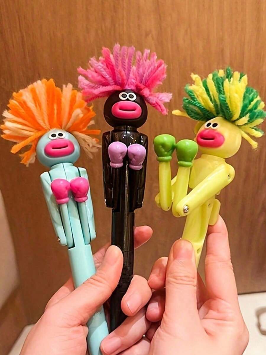 Funny Exploding Boxing Pen - Creative Stress-Busting, Perfect Birthday Gift For Youngsters & Adults, Snap Cap Closure, Durable Plastic, Suitable - Multicolor - View 1