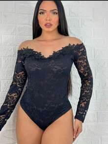 Women Bodysuits - 黑色 - 查看 5