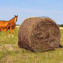 1 PC Round Bale Hay Net Designed For Horses, Measuring 5X5 Feet, Featuring A Knotless Design For Slow Feeding. This Heavy-Duty Hay Net Is Suitable For Livestock Including Horses, Cattle, Sheep And Alpaca On Farms And Pastures. - Multicolor - View 2