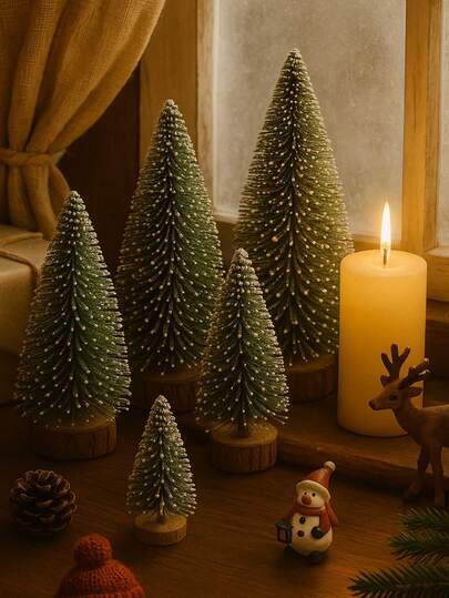 1 قطعة شجرة عيد الميلاد الصغيرة لتزيين الطاولة، شجرة عيد الميلاد الصناعية الصغيرة للمكتب لديكور العطلات، شجرة صنوبر مغطاة بالثلج لديكور المنزل في فصل الشتاء، زينة عيد الميلاد الصغيرة لديكور الغرفة