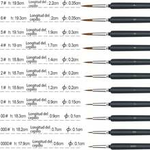 EstiloJuego De Pinceles De Detalle Micro De 10 Piezas, Pinceles Miniatura Para Detalles Finos Y Pintura ArtíStica, Brochas De Primera Calidad, Acuarela, Pintura Al Oleo, Cara, UñAs, Modelado, Detalles Y MáSVersióN Mejorada - 1 - Ver 9