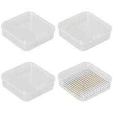 XXCV 3 Pcs Qtip Travel Case Transparent Qtip Holder For Cotton Rounds Swabs Floss - Transparent - View 1