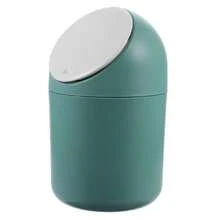Press-Top Desktop Waste Bin With Lid Green Mini Garbage Can For Office Kitchen Table Small Trash Container Storage Bucket - Default - View 3