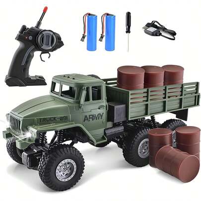 NewRC Military Truck 6x6 Road Remote Control Car 1/16 Scale Remote Control Truck 4WD All Terrain Rock  Transport Vehicle Toy Vehicle For Kids Children Boy GiftSeasonal Gifts