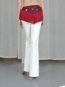 肚皮舞臀巾 舞蹈服 肚皮舞服装 配饰 不对称裹身亮片腰带 流苏臀巾