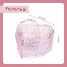 大号粉扑罐，粉色爱心粉扑罐，可重复使用的散粉盒，玻璃粉扑罐，不含粉扑，价格实惠，情人节礼物，廉价商品，旅行，旅行必备，房间装饰，情人节礼物，廉价小物，房间，1美元商品，度假必备，女士礼物，卧室，情人节，99美分 - 最初的 - 查看 3