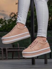 GuGi Women Wedge Sneakers - Rusty Rose - View 12