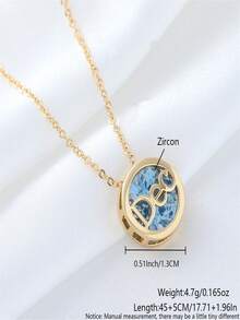 1件畅销双面镂空12个月项链，百搭诞生石项链，镶嵌锆石吊坠，锁骨链，女士礼物，优雅月度礼物 - 彩色 - 查看 10