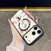Funda magnética transparente con diseño de copo de nieve y orificio grande para carga inalámbrica. Compatible con phone 17, 16, 15, 14, 13, 12 Pro, 17, 16, 15, 14 Plus, X/XS y S22, S23, S24, S25 Ultra/Plus/FE/+. Acabado mate anticaídas. - Gris - Ver 5